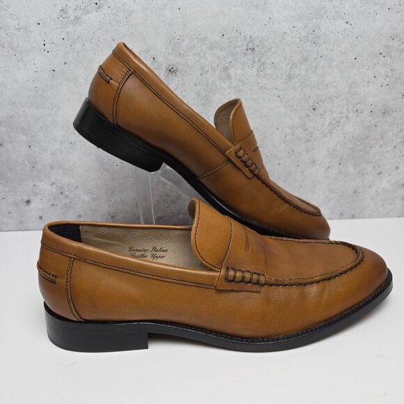 Banana Republic Dellbrook Leather Loafers + Box Ortholite Insole Brown Mens 8.5 - Picture 1 of 11